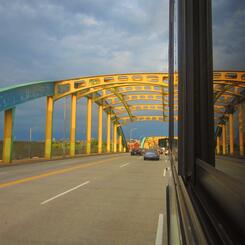 Howard St. bridge from the bus