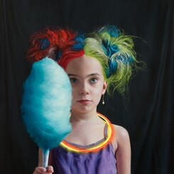 A Girl with Bright Colored Hair