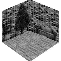Isometric of Wallpaper and Floor
