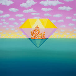 Diamond Horizon: orange in pink