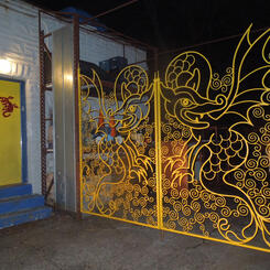 Dragon gates for shop yard, 2013, 102 x 132 x 1