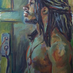 Model with Dreadlocks