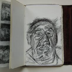 Lord Goodman in His Yellow Pyjamas, after Lucian Freud