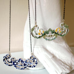 Lace Collar Recycled China Necklace