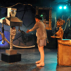 Production Photograph: Hans attempts to shake Jane's hand