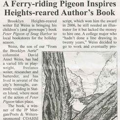 Press coverage of Peter Pigeon of Snug Harbor
