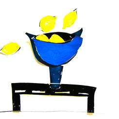 Blue Bowl and Lemons