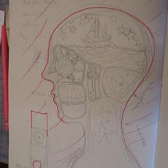 illustration of Please Don't Sell the Piano papercut by Katherine Fahey