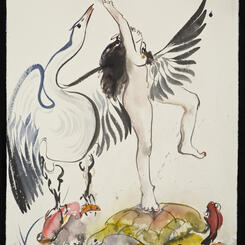Leda Dancing I  2012, 30 x 22 Chinese ink and watercolor on archer paper