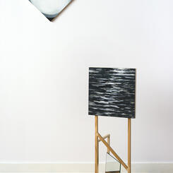 to the moon, from here (wall) &amp; a reflecting return (structure)