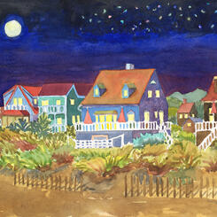Moon Over Beach Houses