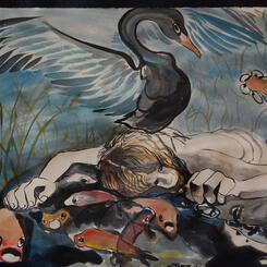 Remember Myself, 2010, 22 x 30 x 1 Chinese ink, watercolor on Archer paper