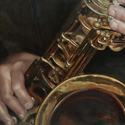 Self Portrait with Saxophone