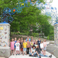 David with Cynder and some students