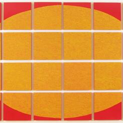 Yellow Oval on Red