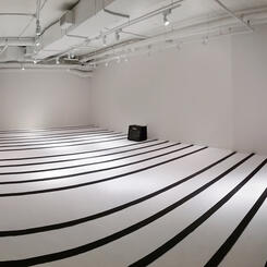 Installation view at beginning of exhibition