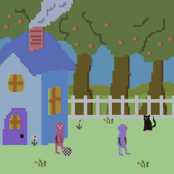 Tux and Fanny meet a stray cat