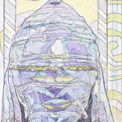 Detail 7: Closeup of Chrysalis as Butterfly Moves Downward