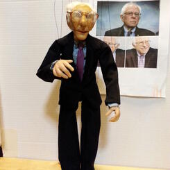 Burnie Sanders marionette for HYSTERICAL HISTORICAL REENACTMENTS