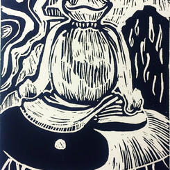 Garden buddha as frog