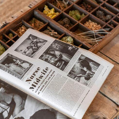 1951 Life Magazine in exhibition; Maude Cullen (midwife, SC)