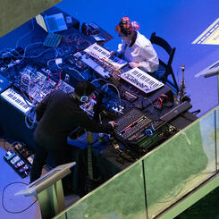 Closer view of the performance zone.