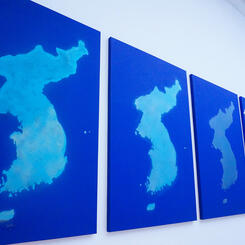 Image of a series of Korean Unification flags.jpg