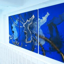 Triptych Flag Figuration East Meets West, Joseonhwa Protest Art