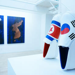 Global Peace Shoes. Can't Move Forward Without the Other