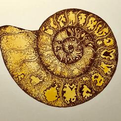 Sepia and colored ink