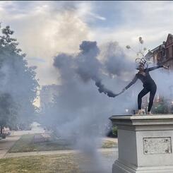 Cleansing a confederate monument