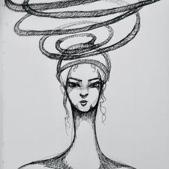 Spiral Headdress Sketch