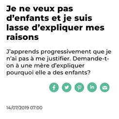 Je ne veux pas d’enfants et je suis lasse d’expliquer mes raisons