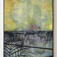 scorched, there was an ache between us, 2016, oil on panel, 12 x 18 inches