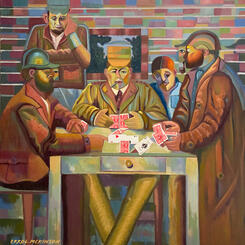 Modern Art Meets Cubism - The Card Players