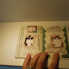 Artists installing- Palestinian Passport