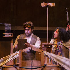 Tiresias and Daedalus, arguing like and old married couple 