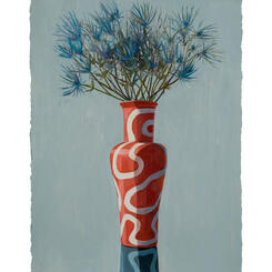 Fresh Flowers-orange vase