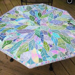 Purple and Green Leaf Table