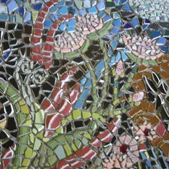 Closeup of wall, ungrouted