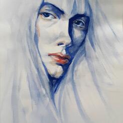 Study of a young woman's face