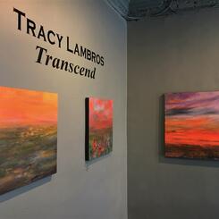 Transcend Solo Exhibition of oil paintings Gallery Blue Door - Site photo of front room