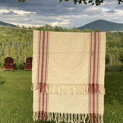 On the clothesline with the Vermont mountains