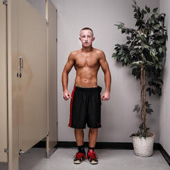 Jake gets tan 