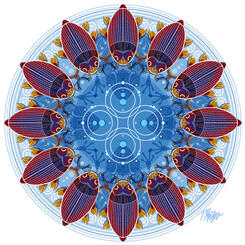 Brown Whirligig Pond Nature Mandala