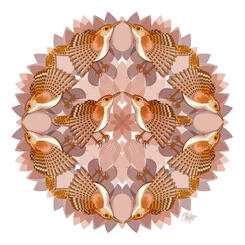Brown Wren Leaf Mosaic Mandala