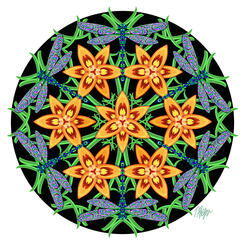 Dragonfly Daylily Mandala