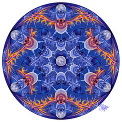 Flame Bat Moonlight Mandala