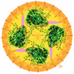 Tie Dye Frog and Mosquito Mandala