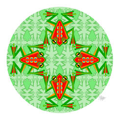 Red Chiva Frog Art Deco Mandala